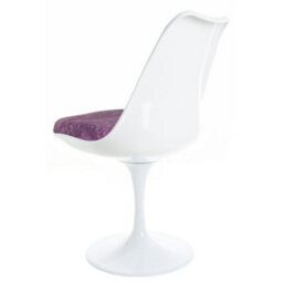 Fusion Living Tulip Set - Marble Medium Circular Table And Two Chairs With Luxurious Cushion Purple - thumbnail 7