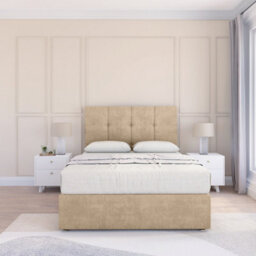 "Sloomy 4Ft6 Jasmine Coniston Almond Memory Foam Bed Set With No Drawers Mattress & 26"" Headboard - Double" - thumbnail 2