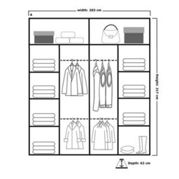 M N Furniture Ltd Wardrobe With Led Light Modern Sliding Door - Mirrored Bedroom Cabinet-120Cm,150Cm,180Cm,203Cm (White,203Cm) - thumbnail 5