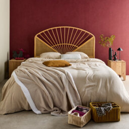 Sweeek - Natural Rattan And Canework Headboard Light Wood Bohemian Tomia L162 X D3 X H130Cm - thumbnail 3