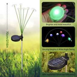 Solar Mushroom Garden Lights Waterproof Outdoor Decor 6 Heads - thumbnail 2