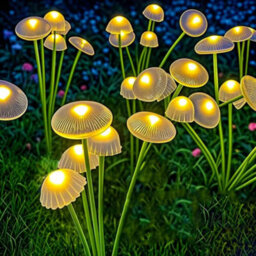 Solar Mushroom Garden Lights Waterproof Outdoor Decor 6 Heads - thumbnail 1