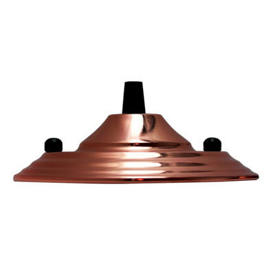 Single Pack Ceiling Rose Rose Gold Metal 140mm Dia 40mm Height Single Outlet Front Fixing For Pendant Ceiling Light Fittings - image 1