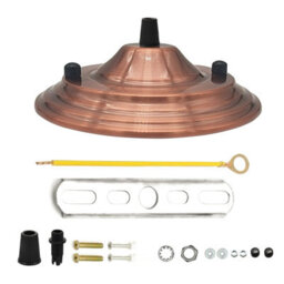Single Pack Ceiling Rose Rose Gold Metal 140mm Dia 40mm Height Single Outlet Front Fixing For Pendant Ceiling Light Fittings - thumbnail 3