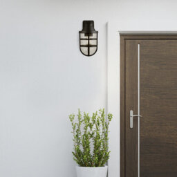 Lighting Collection Wick Ever - Plastic Outdoor Wall Light Black - thumbnail 4