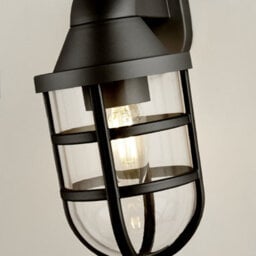 Lighting Collection Wick Ever - Plastic Outdoor Wall Light Black - thumbnail 3