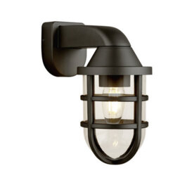 Lighting Collection Wick Ever - Plastic Outdoor Wall Light Black - thumbnail 1