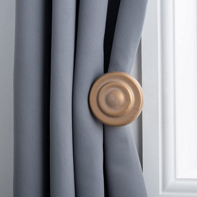 A.unique Home Ribbed Wooden Curtain Pole With Rings And Fittings - 35mm - 11Cm - Light Bronze - image 1