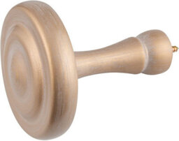 A.unique Home Ribbed Wooden Curtain Pole With Rings And Fittings - 35mm - 11Cm - Light Bronze - thumbnail 3