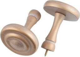 A.unique Home Ribbed Wooden Curtain Pole With Rings And Fittings - 35mm - 11Cm - Light Bronze - thumbnail 2