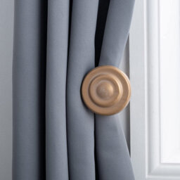 A.unique Home Ribbed Wooden Curtain Pole With Rings And Fittings - 35mm - 11Cm - Light Bronze - thumbnail 1