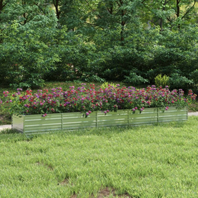 Berkfield Garden Raised Bed 400X80X45 Cm Galvanized Steel Silver - image 1