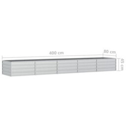 Berkfield Garden Raised Bed 400X80X45 Cm Galvanized Steel Silver - thumbnail 7