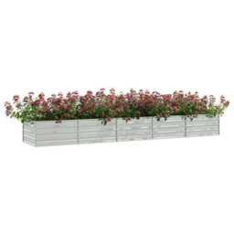 Berkfield Garden Raised Bed 400X80X45 Cm Galvanized Steel Silver - thumbnail 3