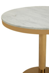 Orsina Round Marble Dining Table With Gold Base, Compact Round Marble Table For Dining, Sleek Gold Finish Base - thumbnail 3