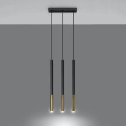 Sollux Lighting Mozaica Steel Black/golden 3L Light Classic Pendant Ceiling Light - thumbnail 2