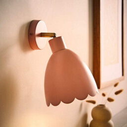 Valuelights Millie Rose Pink Scallop Adjustable Wall Light And Bulb - thumbnail 1