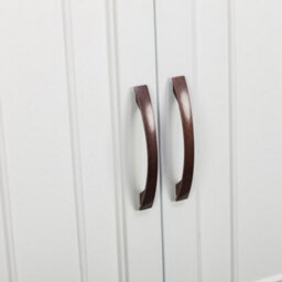 Teamson Home Wall-Mounted Bathroom Cabinet With Adjustable Shelves, White/bronze - thumbnail 8