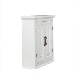 Teamson Home Wall-Mounted Bathroom Cabinet With Adjustable Shelves, White/bronze - thumbnail 6