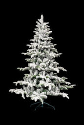 Shatchi 5Ft Pre Lit Flocked Christmas Snow Green Tips Hinged Branches Snowy Decorations Warm White Leds Lights - thumbnail 6