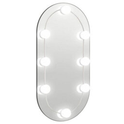 Berkfield Mirror With Led Lights 60X30 Cm Glass Oval - thumbnail 2