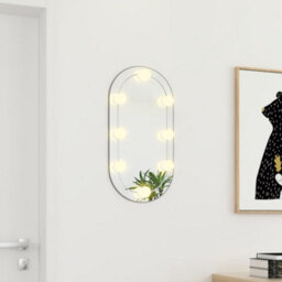 Berkfield Mirror With Led Lights 60X30 Cm Glass Oval - thumbnail 3