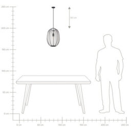 Beliani Hanging Pendant Lamp Black Oval Pleated Nylon Shade, Diffused Warm White Light, Adjustable Height - thumbnail 9