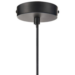 Beliani Hanging Pendant Lamp Black Oval Pleated Nylon Shade, Diffused Warm White Light, Adjustable Height - thumbnail 6