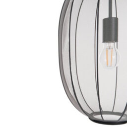 Beliani Hanging Pendant Lamp Black Oval Pleated Nylon Shade, Diffused Warm White Light, Adjustable Height - thumbnail 5