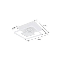 Luminosa Lighting Luminosa Roderick 50X50Cm Integrated Led Semi Flush Ceiling Light White Led Dimmable 3000-6000K Remote Control - thumbnail 9