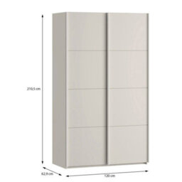 Sophistispace 120 Sliding Wardrobe Space Saving Shaped 2 Door Bedroom Storage Unit With Rail Cashmere - thumbnail 5