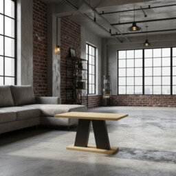 Mufo Modern Coffee Table With Contemporary Geometric Design  Oak Artisan Black - thumbnail 3