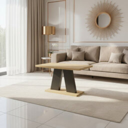 Mufo Modern Coffee Table With Contemporary Geometric Design  Oak Artisan Black - thumbnail 1