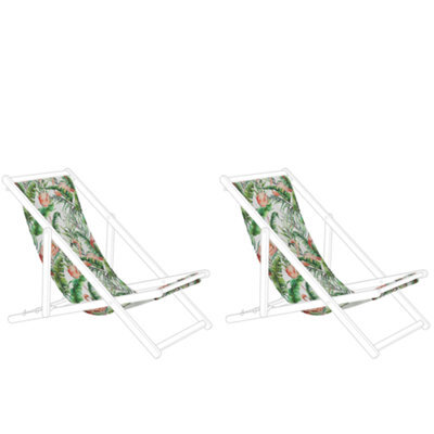 Beliani Set Of 2 Sun Lounger Replacement Fabrics Anzio/avellino 113 X 44 Cm Multicolour - image 1