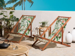 Beliani Set Of 2 Sun Lounger Replacement Fabrics Anzio/avellino 113 X 44 Cm Multicolour - thumbnail 2