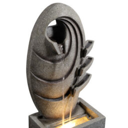 Teamson Home Garden Outdoor Water Feature, Modern Oval Water Fountain, With Warm Led Lights, Grey - thumbnail 6