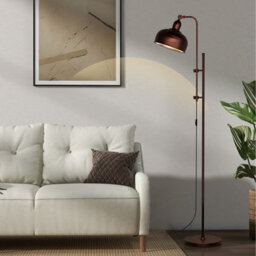 Costway Industrial Metal Floor Lamp Height Adjustable Tall Lightstand W/ 180 Degree Lampshade - thumbnail 8