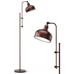 Costway Industrial Metal Floor Lamp Height Adjustable Tall Lightstand W/ 180 Degree Lampshade - thumbnail 2