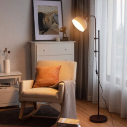 Costway Industrial Metal Floor Lamp Height Adjustable Tall Lightstand W/ 180 Degree Lampshade - thumbnail 4