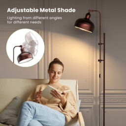 Costway Industrial Metal Floor Lamp Height Adjustable Tall Lightstand W/ 180 Degree Lampshade - thumbnail 6