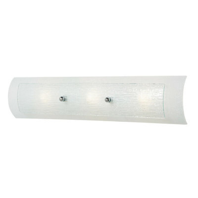 Stylish Ip44 3 Bulb Wall Light With Polished Chrome Finish And Linen Glass Frames