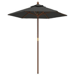 Berkfield Durable Garden Parasol With Wooden Pole Anthracite 196X231 Cm
