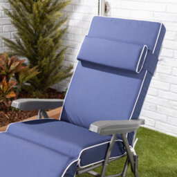 Alfresia Relaxer Chair With Navy Blue Luxury Thick Foam Filling, Charcoal Frame - thumbnail 5