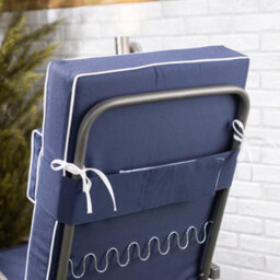 Alfresia Relaxer Chair With Navy Blue Luxury Thick Foam Filling, Charcoal Frame - thumbnail 3