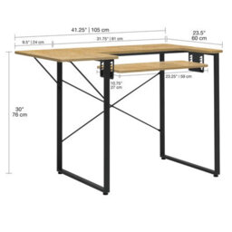 Sewing Online Dart Sewing Machine Table With Folding Top In Charcoal Black / Ashwood - thumbnail 6