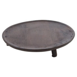 Round Mango Wood Tray With Legs Footed Decorative Coffee Table Stand Home Décor - thumbnail 6