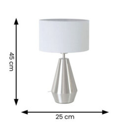 Valuelights Jax Silver Metal Touch Dimmer Table Lamp With Grey Drum Shade - Led Bulb Included - thumbnail 6