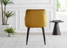 Furniturebox Uk 4 Seater Dining Set - Imperia White High Gloss Dining Table And Chairs - 4 Mustard Calla Black Leg Chairs - thumbnail 7