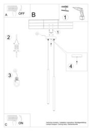 Sollux Lighting Pastelo Steel White 2 Lights Modern Pendant Ceiling Light - thumbnail 6