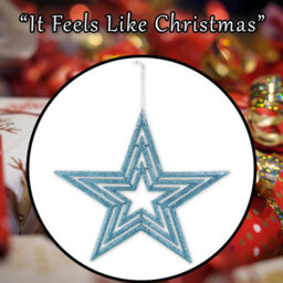 Christmas Tree Decoration Hanging Glitter Star Burst Ornament Ice Blue - thumbnail 7